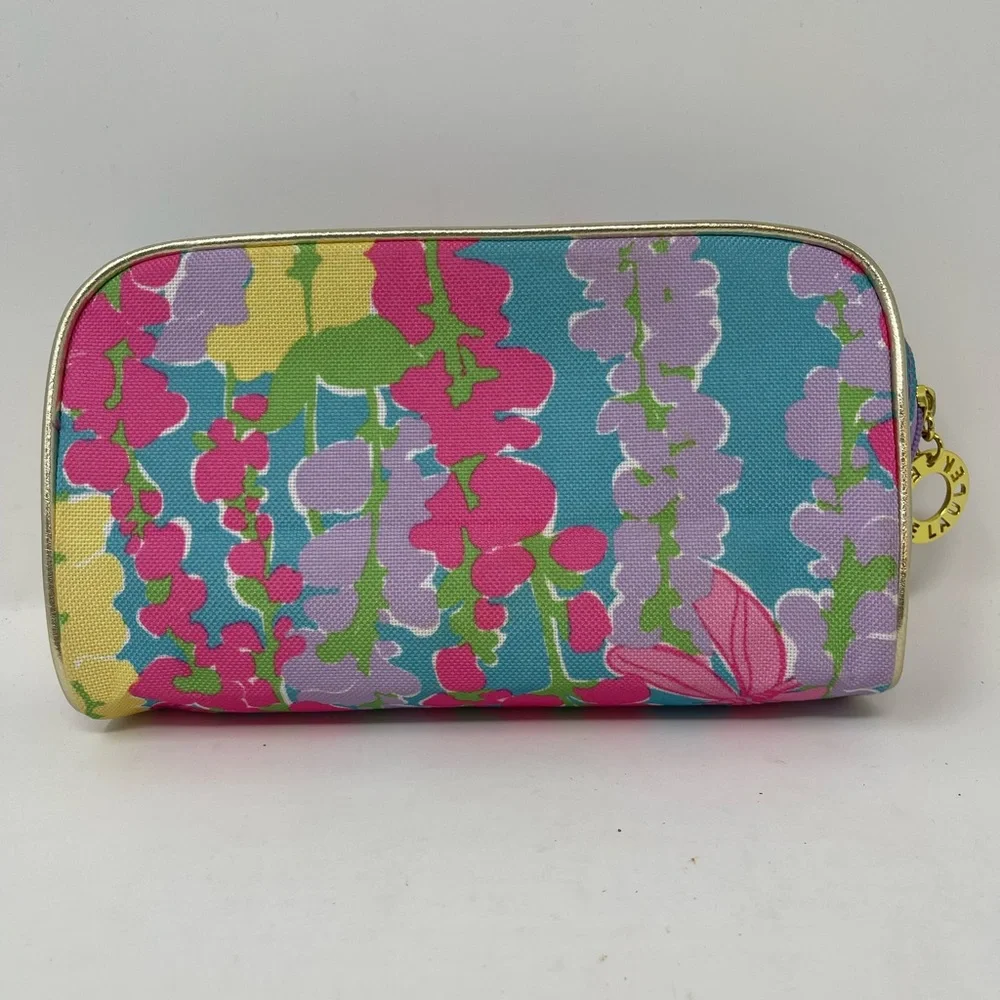 Lilly Pulitzer Estee Lauder Makeup Cosmetic Case Pouch Bag Dragonfly Floral GHF5